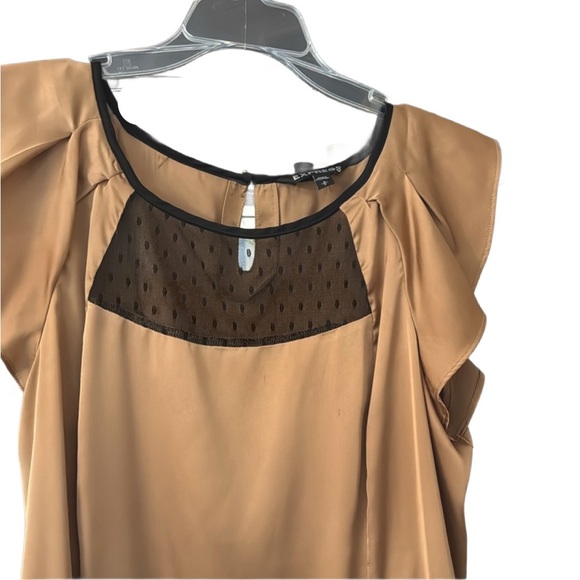 Express Satin Short Sleeve Blouse Lace Detail size small - Picture 2 of 7